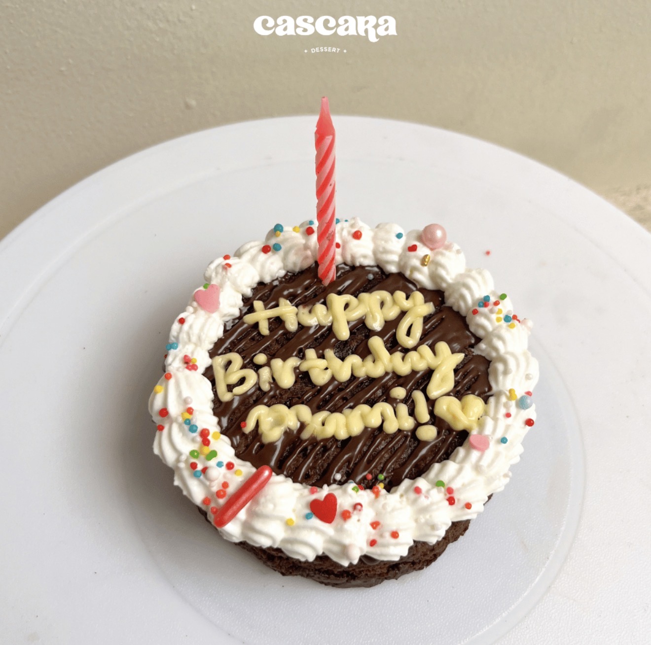 Mini Lettering Brownie Cake d-10cm Cascara