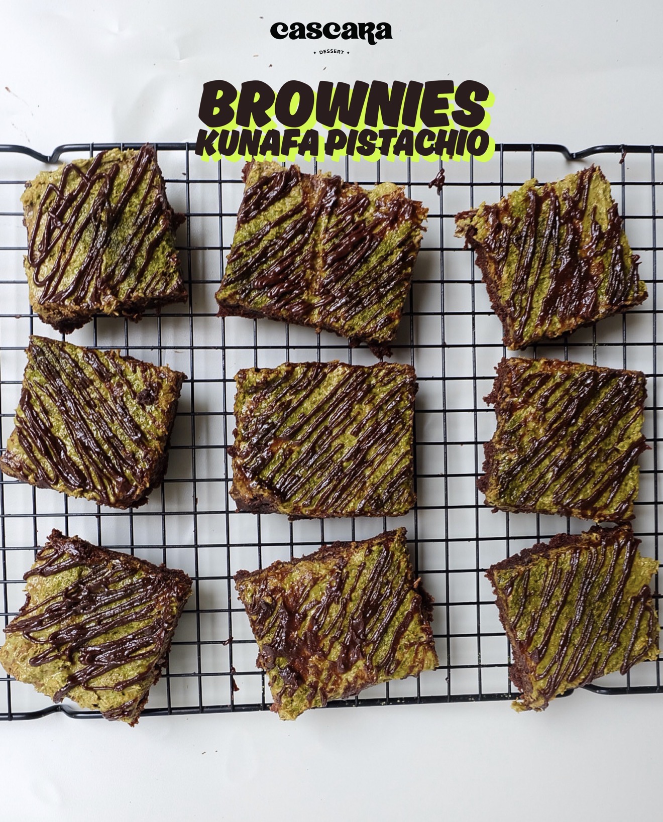 Kunafa Pistachio Fudge Brownies 20x20cm