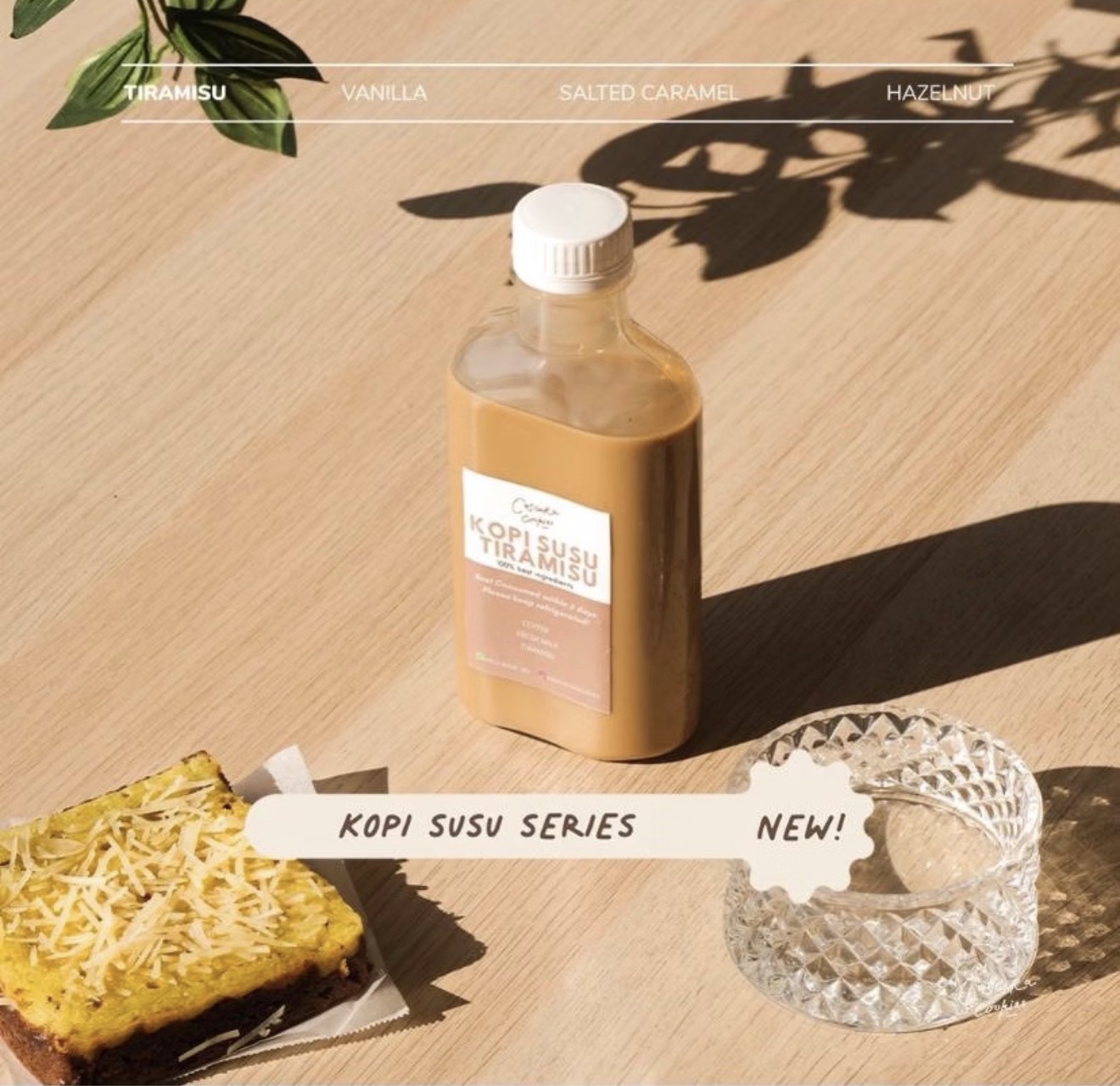 Kopi Susu Vanilla, Hazelnut, Salted Caramel, Tiramisu size 250ml