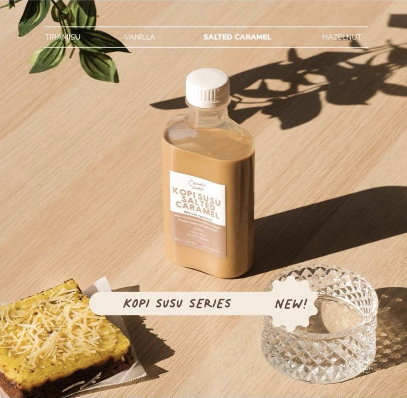 Kopi Susu Vanilla, Hazelnut, Salted Caramel, Tiramisu size 250ml