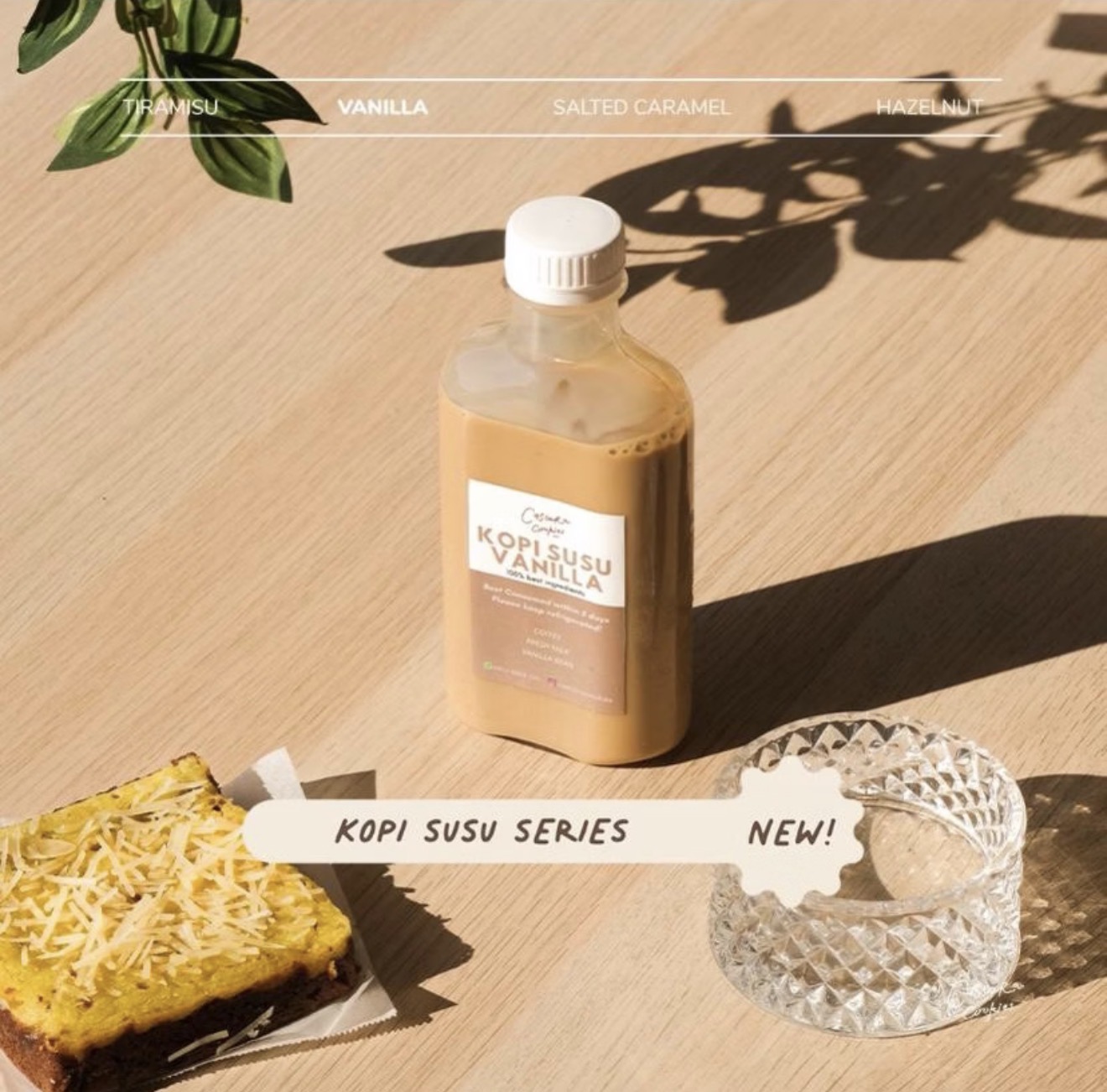Kopi Susu Vanilla, Hazelnut, Salted Caramel, Tiramisu size 250ml