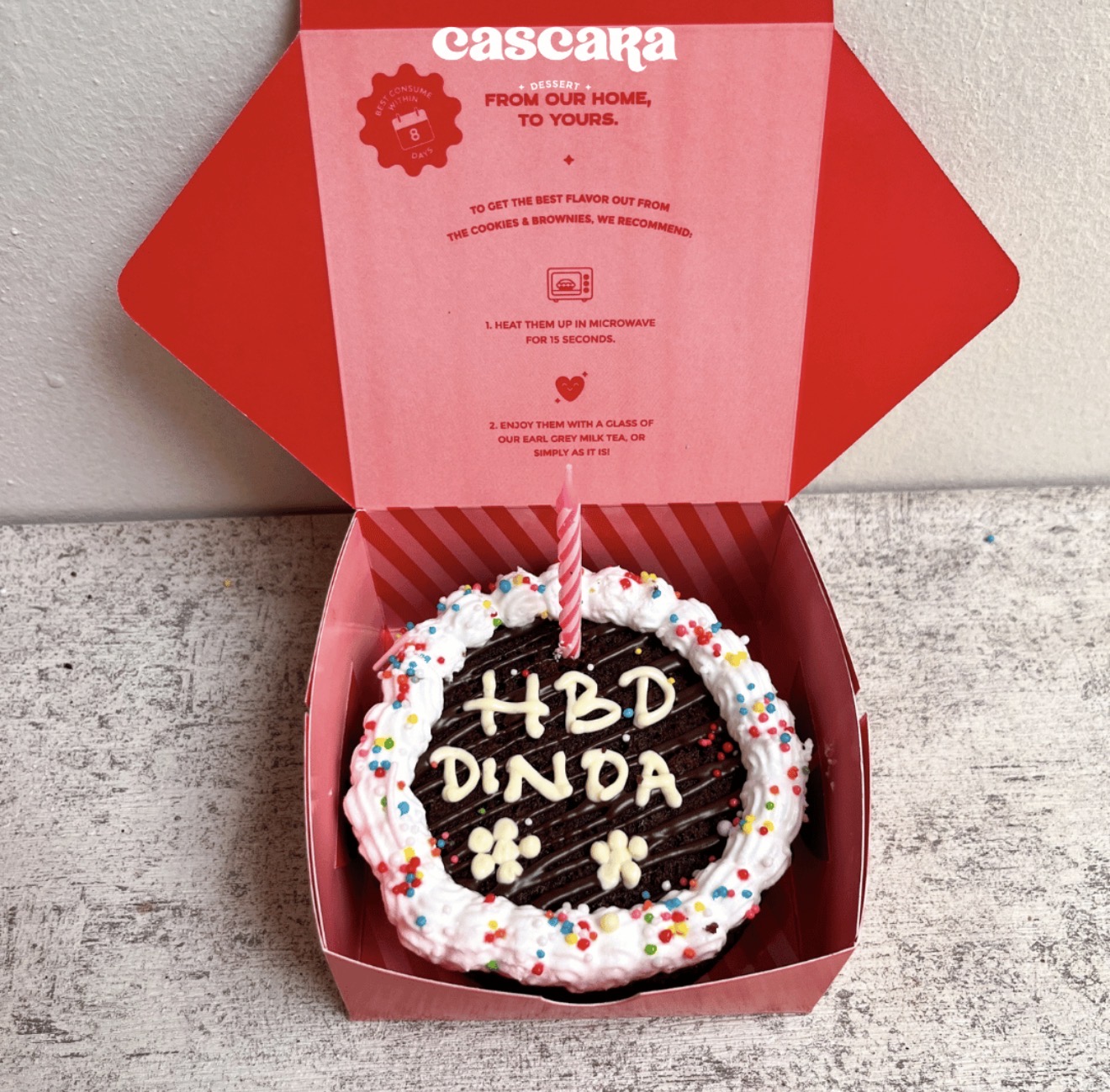 Tulisan CREAM - Mini Lettering Brownie Cake d-10cm