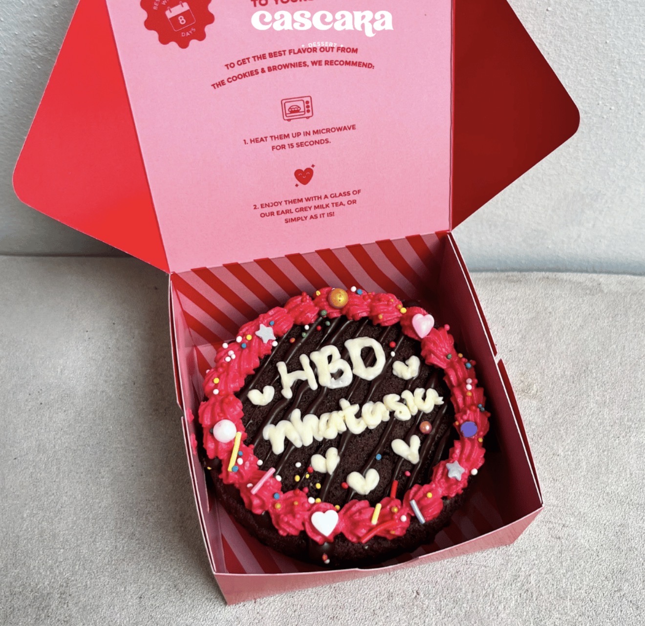 Tulisan CREAM - Mini Lettering Brownie Cake d-10cm