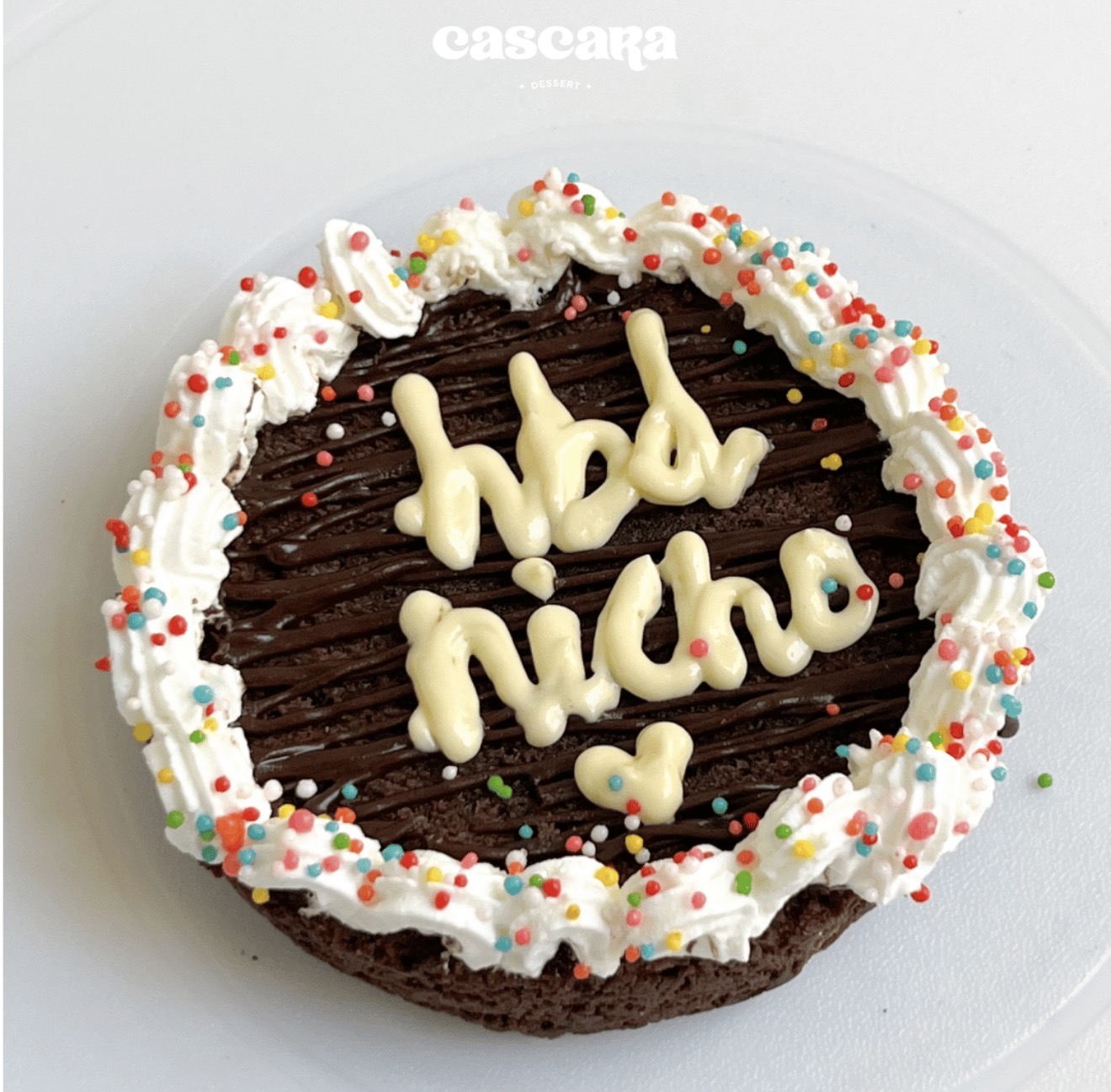 Tulisan CREAM - Mini Lettering Brownie Cake d-10cm