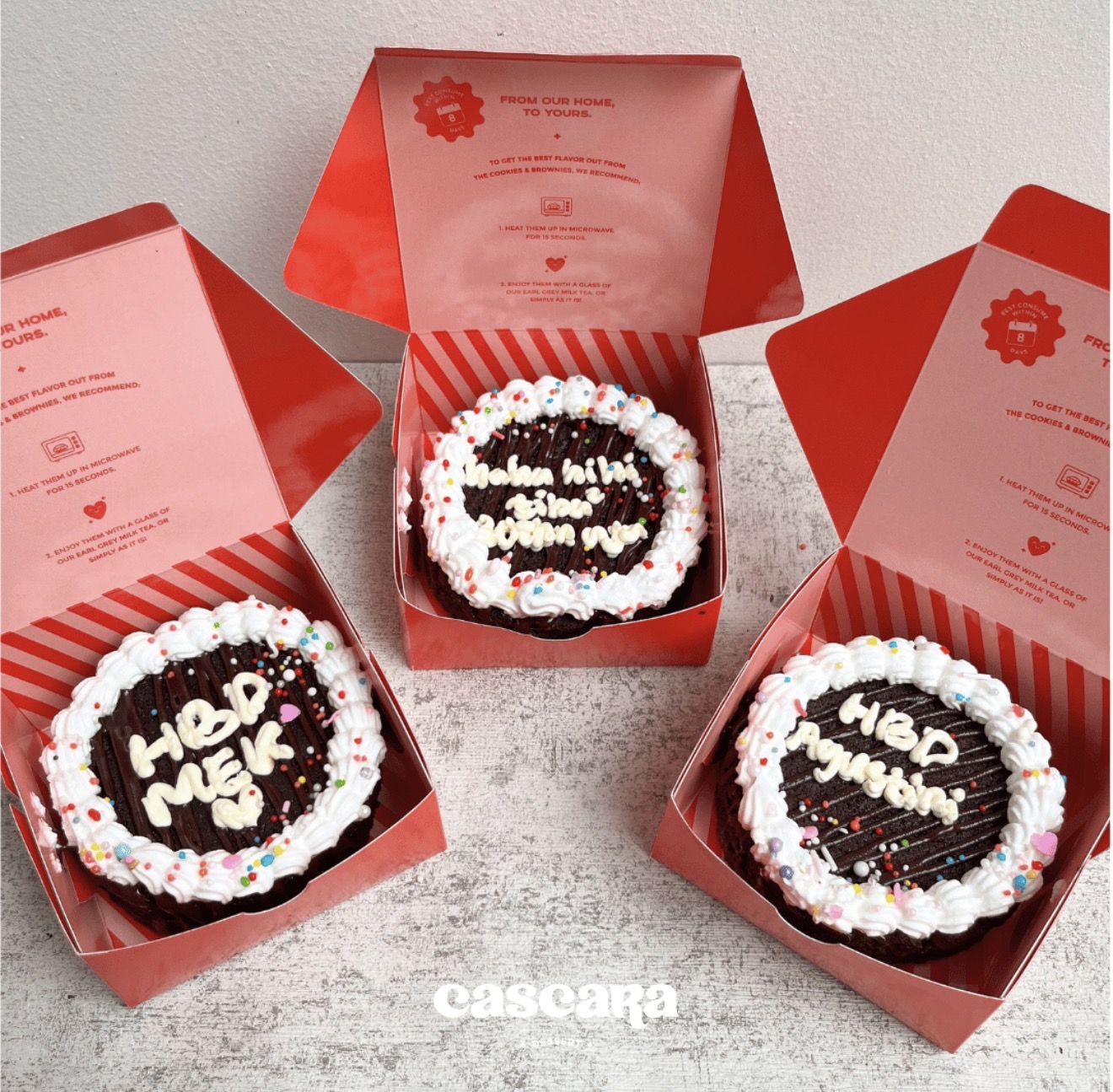Tulisan CREAM - Mini Lettering Brownie Cake d-10cm