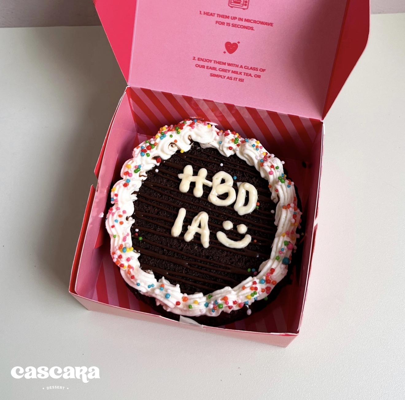 Tulisan CREAM - Mini Lettering Brownie Cake d-10cm
