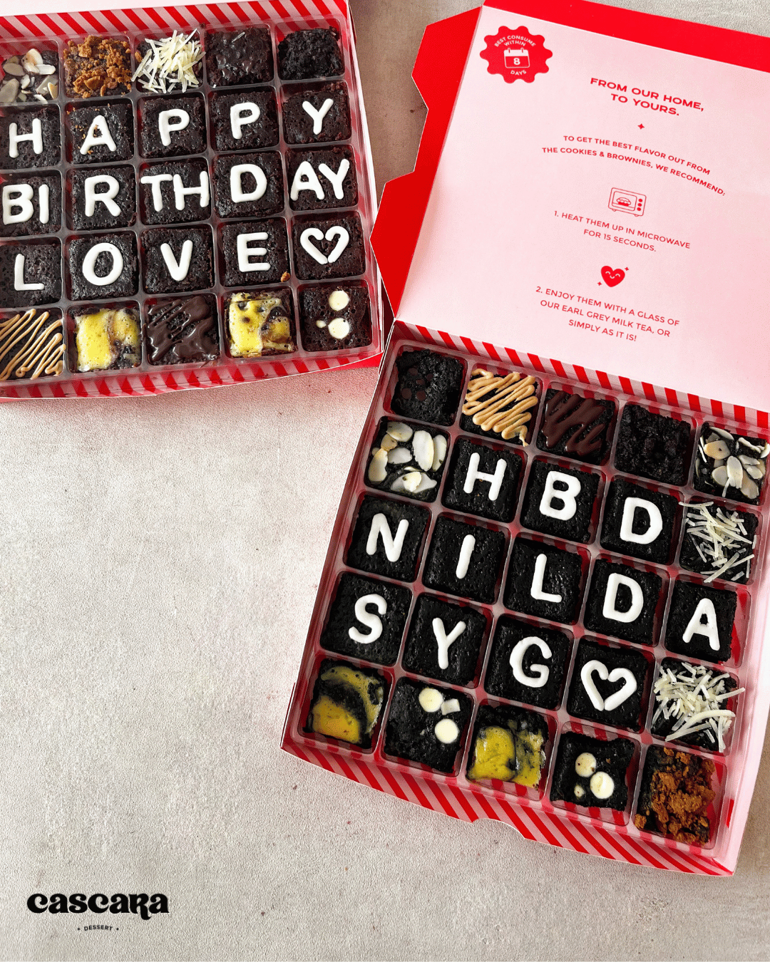 25 pcs Custom Lettering Square Brownies