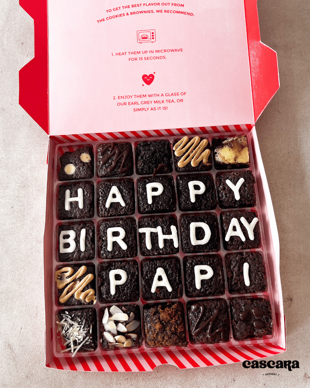 25 pcs Custom Lettering Square Brownies