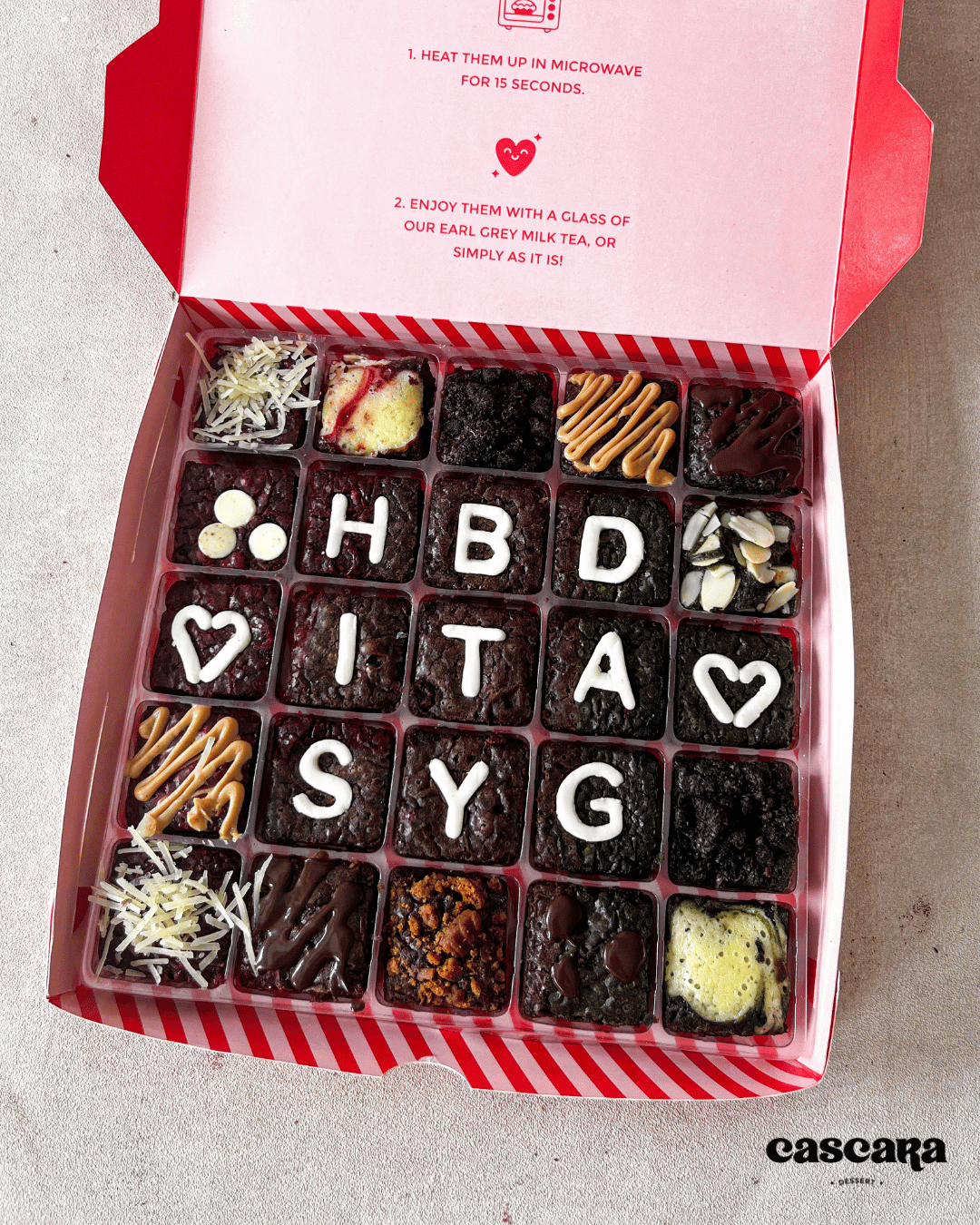 25 pcs Custom Lettering Square Brownies