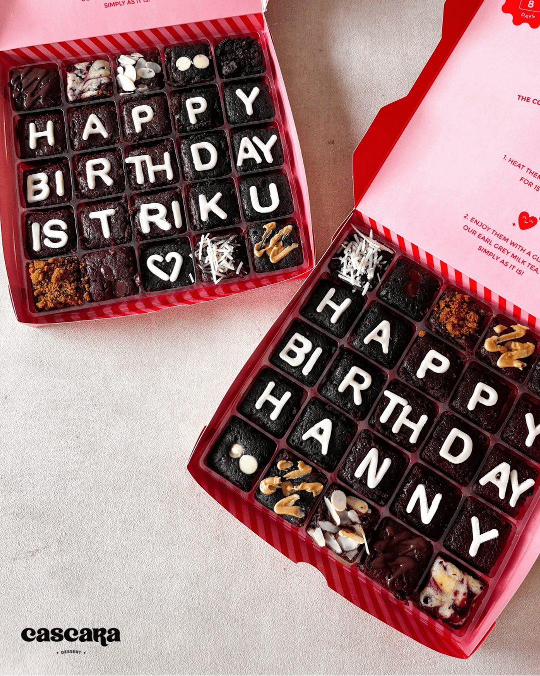 25 pcs Custom Lettering Square Brownies