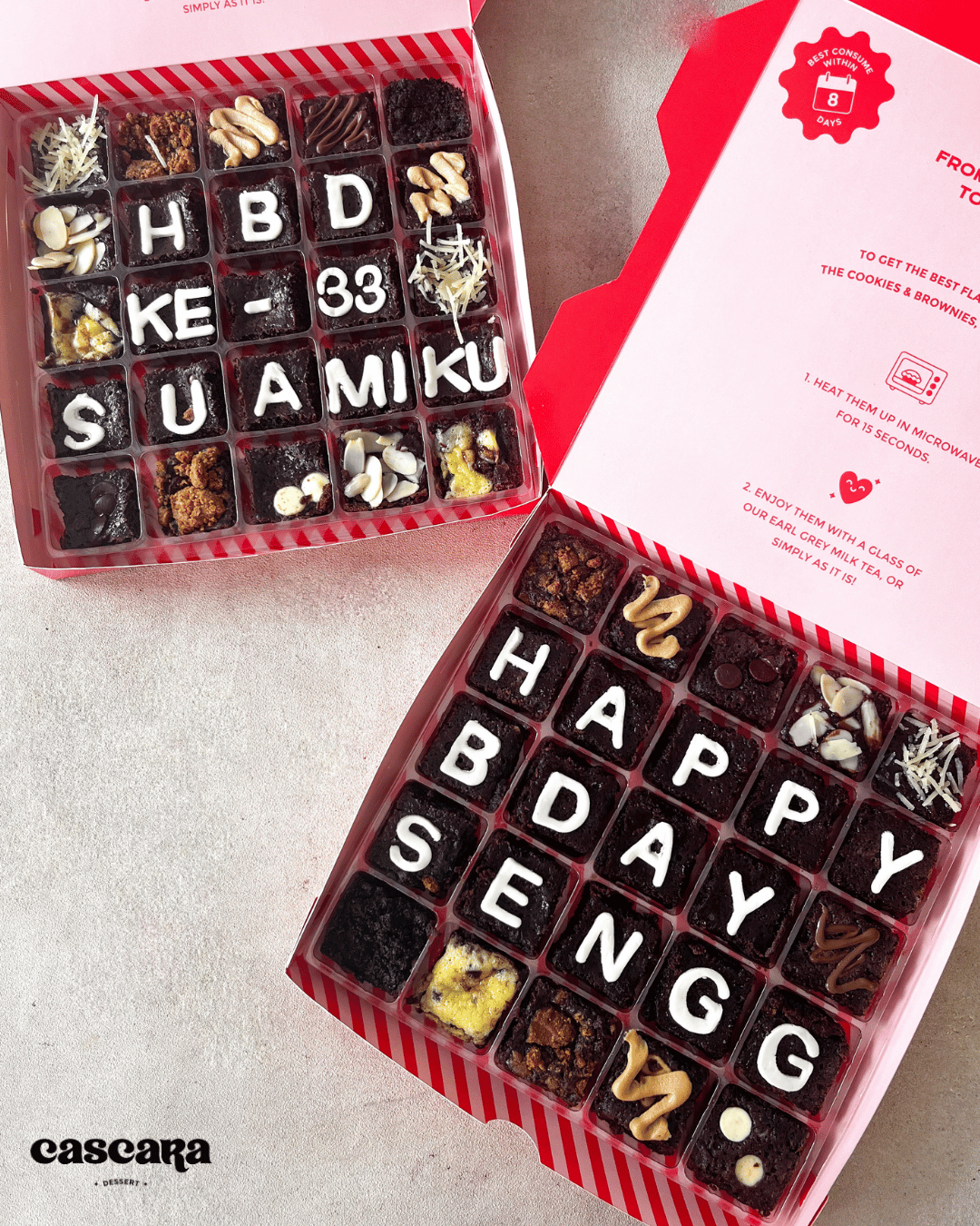 25 pcs Custom Lettering Square Brownies
