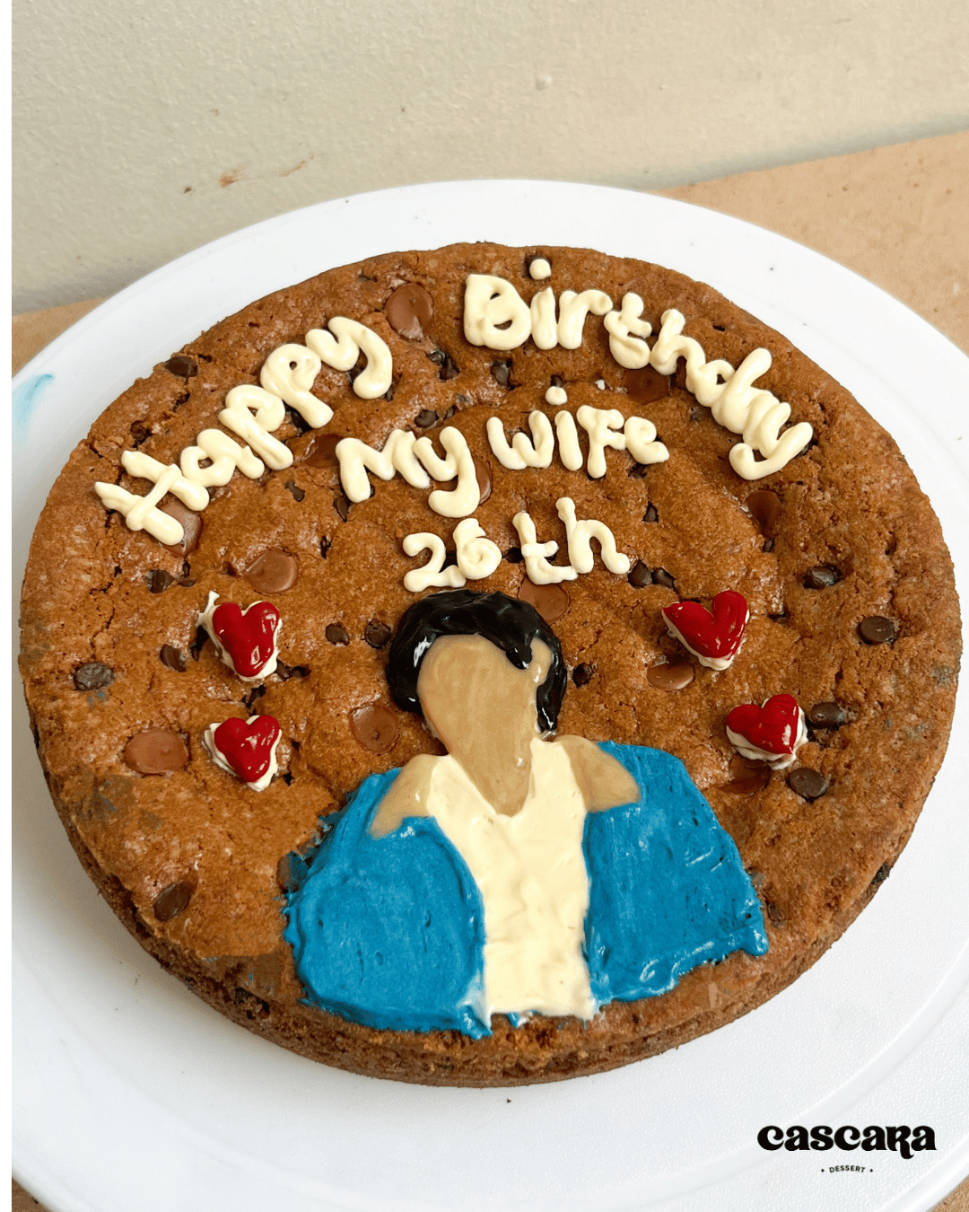 Custom Giant Cookie Cake d-18cm Gambar Tulisan