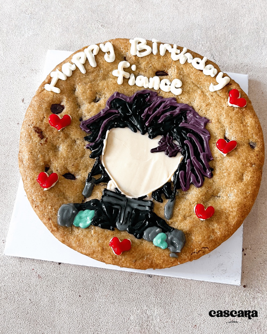 Custom Giant Cookie Cake d-18cm Gambar Tulisan