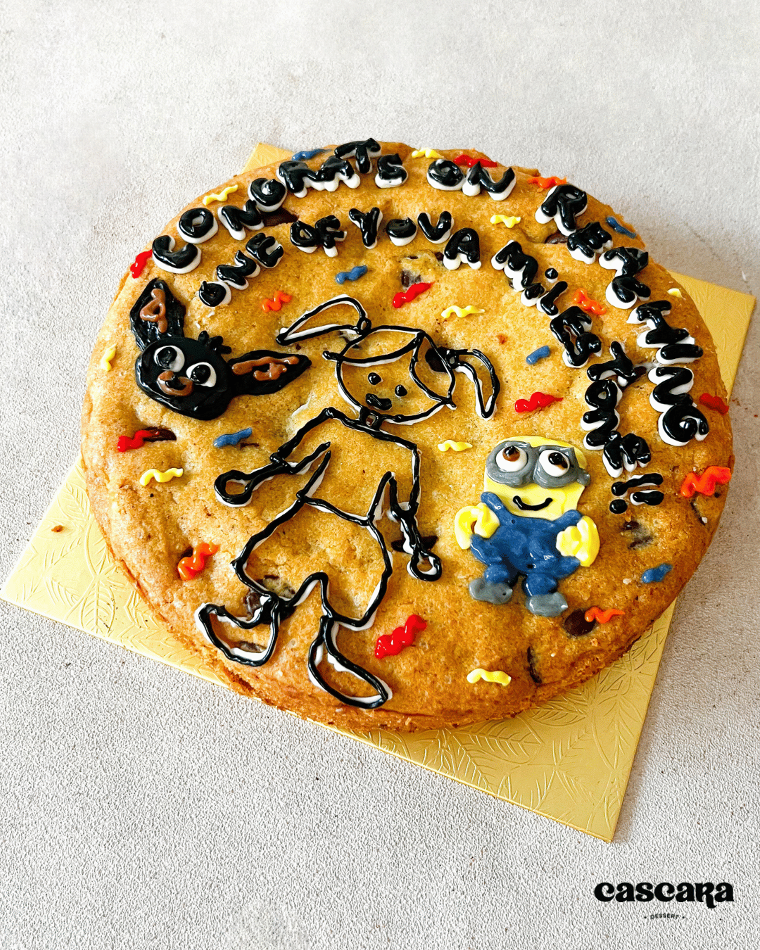 Custom Giant Cookie Cake d-18cm Gambar Tulisan