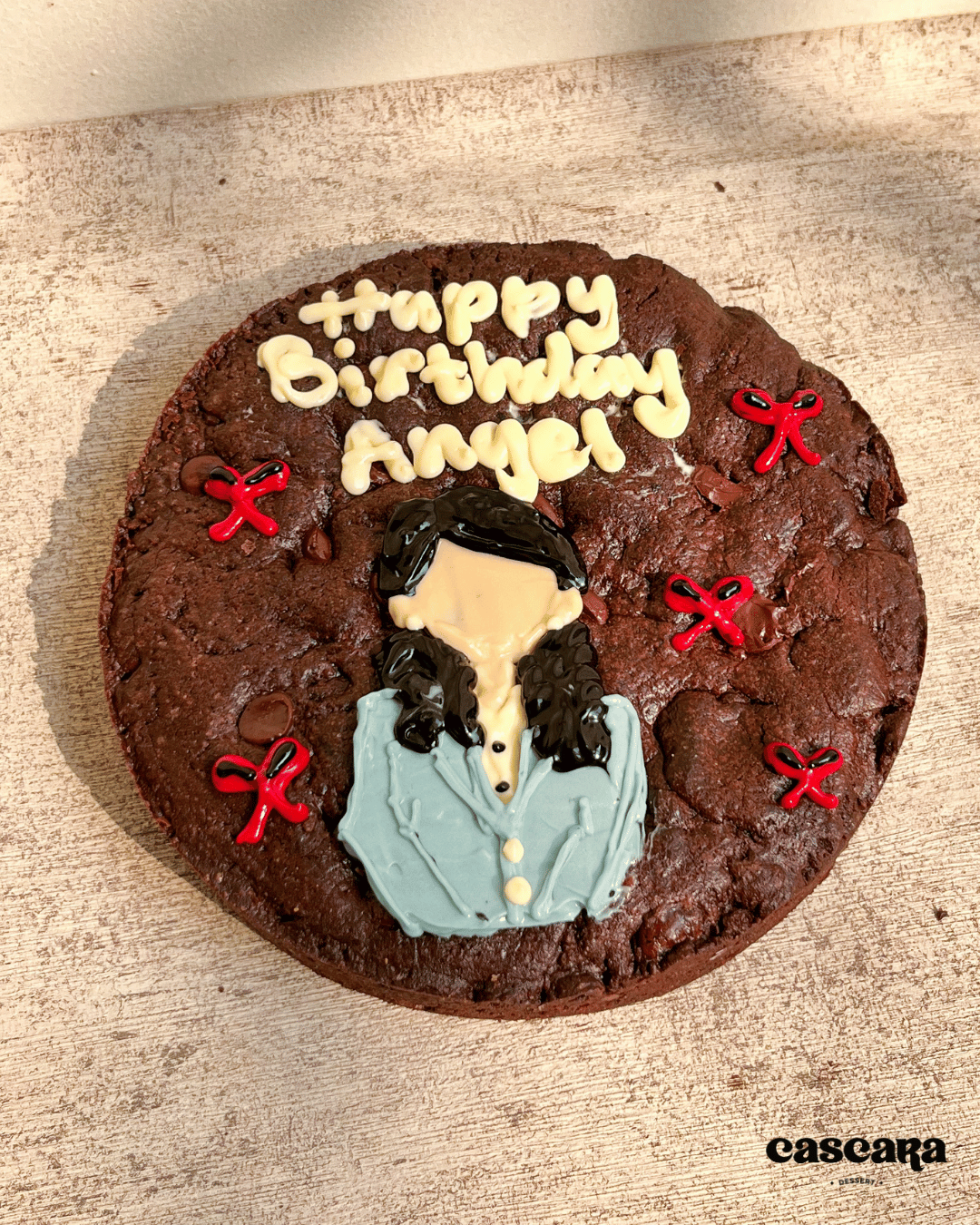 Custom Giant Cookie Cake d-18cm Gambar Tulisan