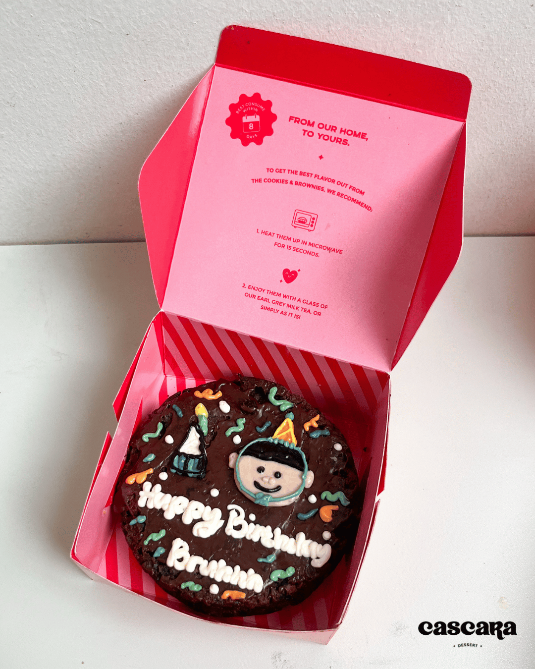 Custom Gambar Mini Brownies Birthday Cake d-10cm